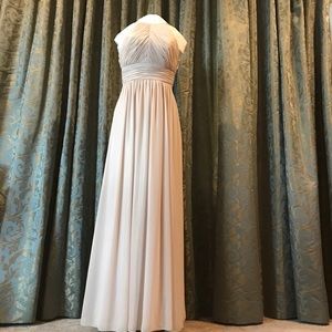 Palomino gold Dessy halter top gown. Size 6L